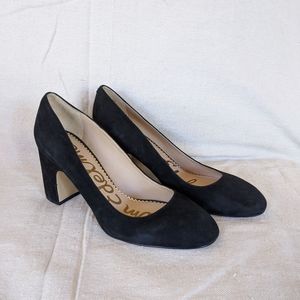 Sam Edelman Black Suede Block Heels Size 9